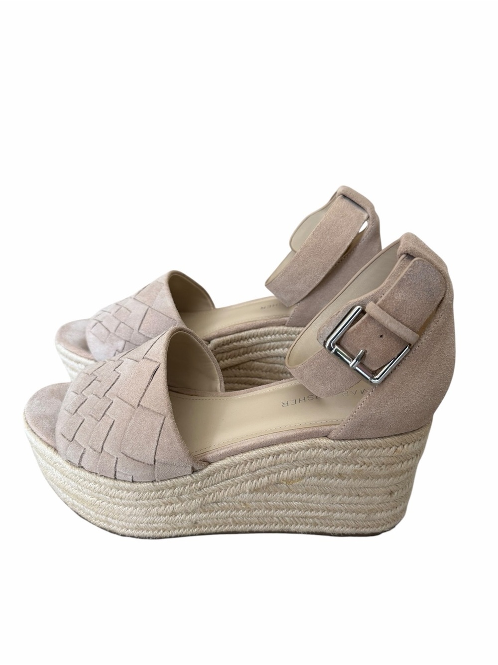 Marc Fisher Varin Tan Leather 3.5" Wedge Heel Platform Espadrilles Sandals 8.5 - Picture 6 of 14